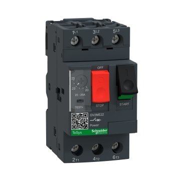 GV2ME22 | Motor circuit breaker, TeSys GV2, 3P, 20-25 A, thermal magnetic, screw clamp terminals