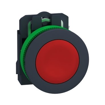 Schneider XB5FA42 Harmony | Push button flush mounted, plastic, red, Ø30, spring return, unmarked, 1NC