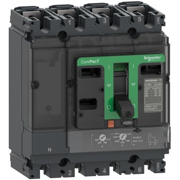 Schneider C10B6TM063 Compact | Circuit breaker, ComPacT NSX100B, 25kA/415VAC, 4 poles 3D (neutral not protected), TMD trip unit 63A