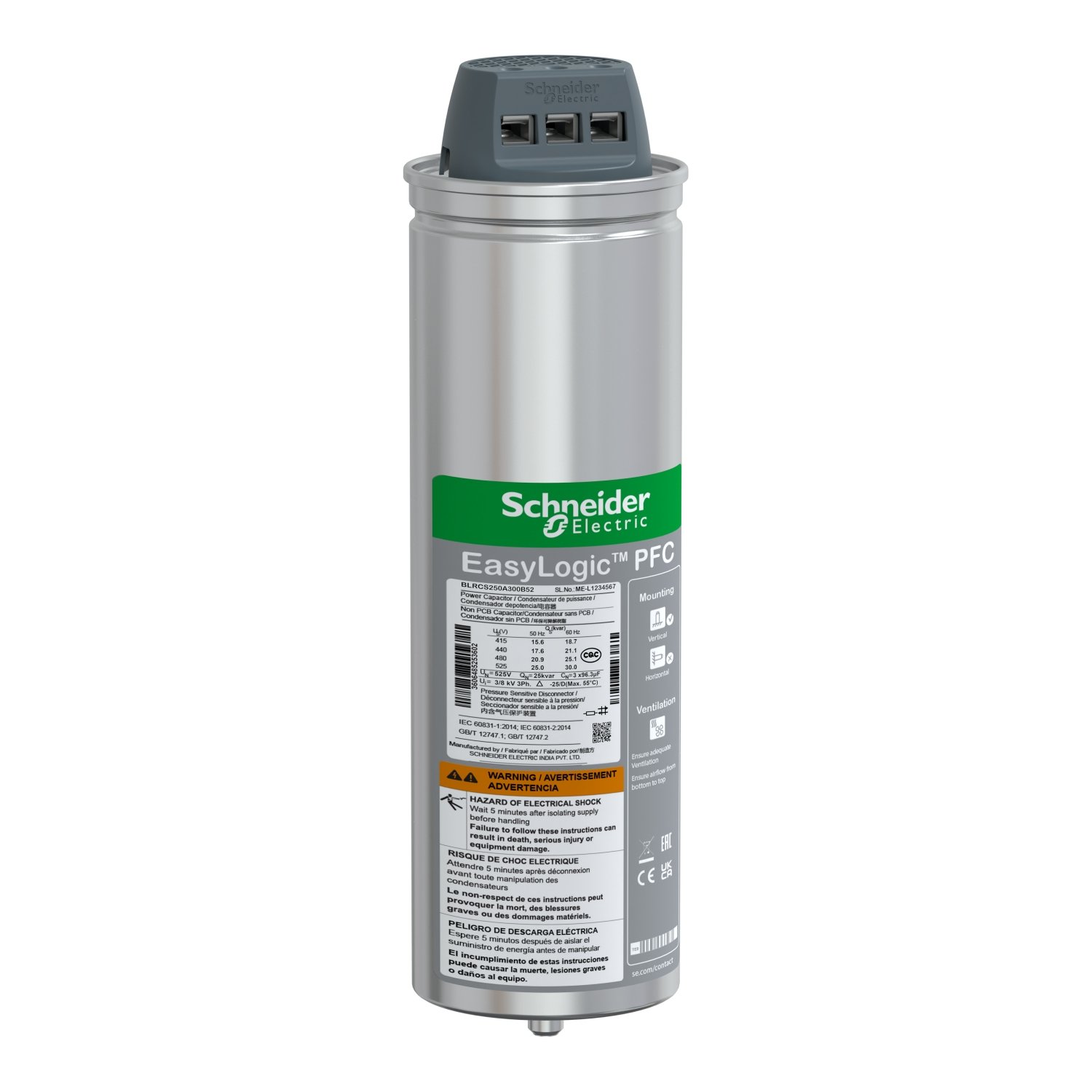 Schneider BLRCS200A240B40 EasyCan |  Capacitor – 20/24 kvar – 400 V – 50/60Hz