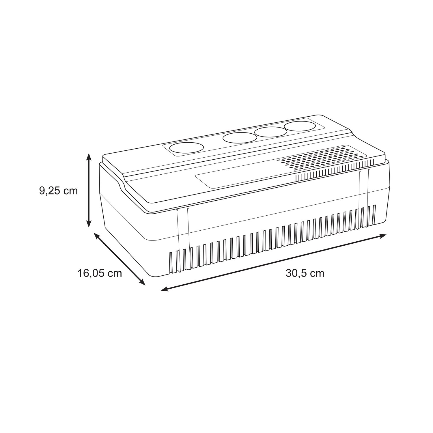 Schneider BVS500I-GR | SE Easy UPS, 500VA, Floor/Wall Mount, 230V, 4x CEE 7/3 Schuko outlets, AVR