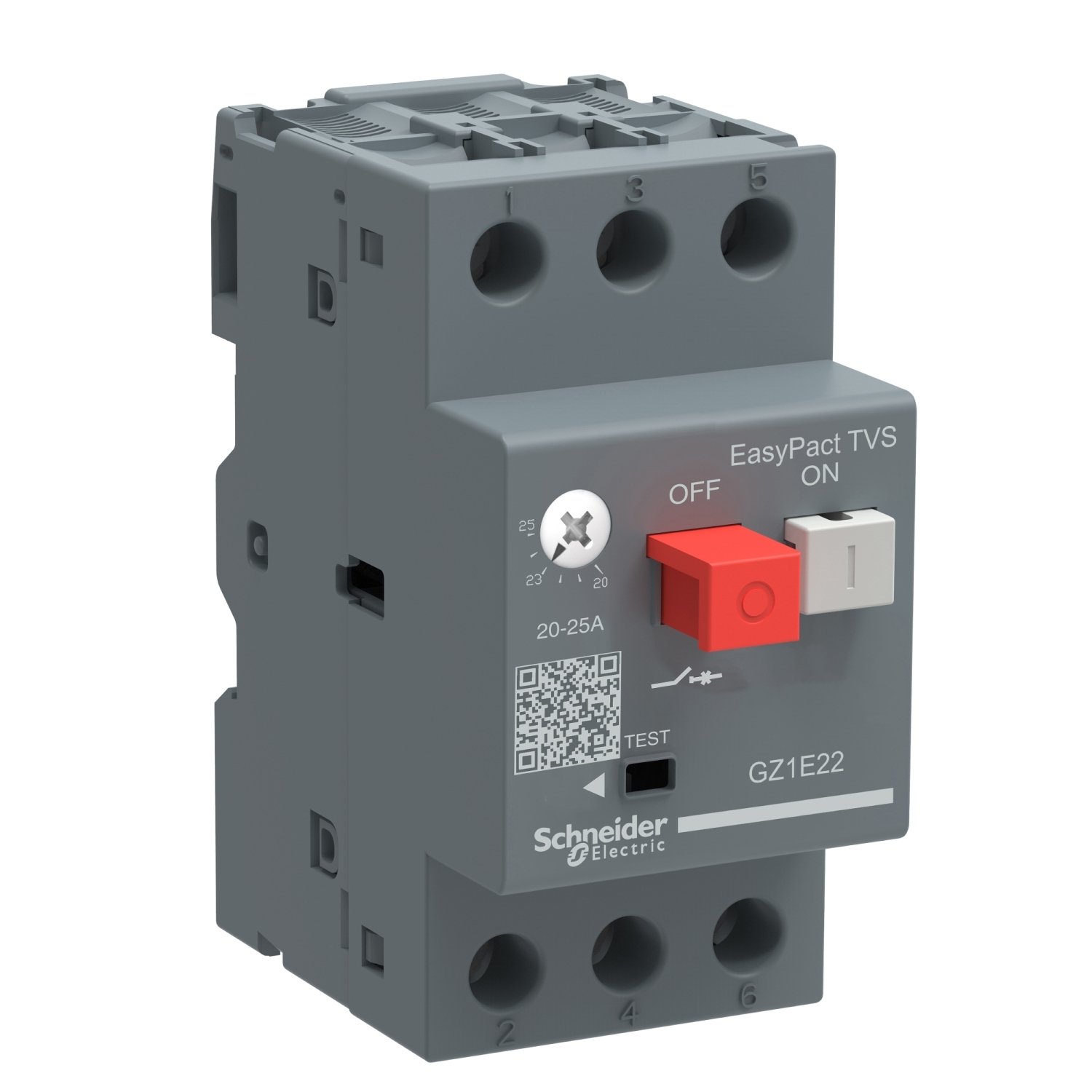 GZ1E02 | Motor circuit breaker, EasyPact, TVS GZ1E, AC-3, 3P, 0.16..0.25A, thermal magnetic detection