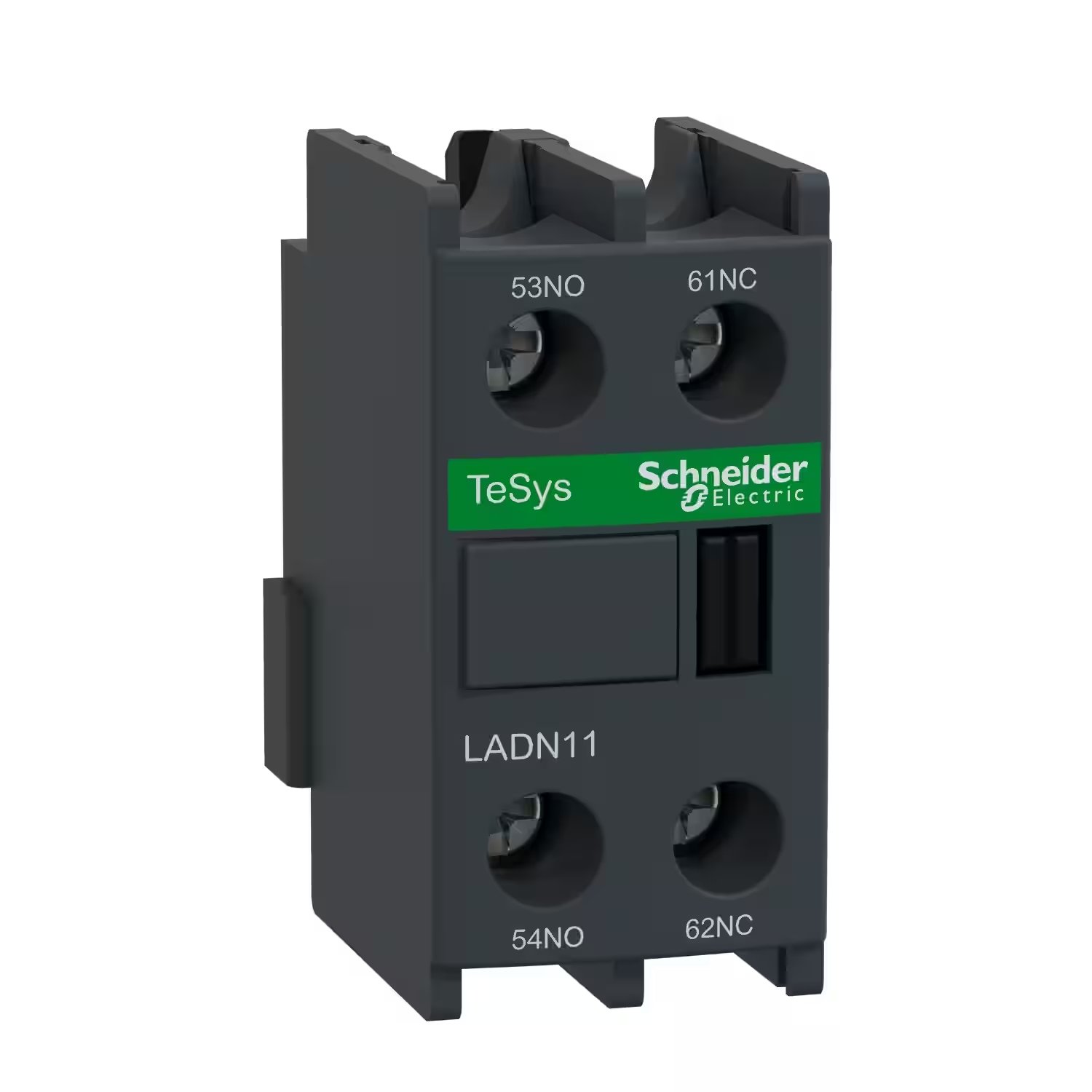 Schneider LADN11 TeSys | Auxiliary contact block, TeSys D, 1NO + 1NC, front mounting, screw terminals