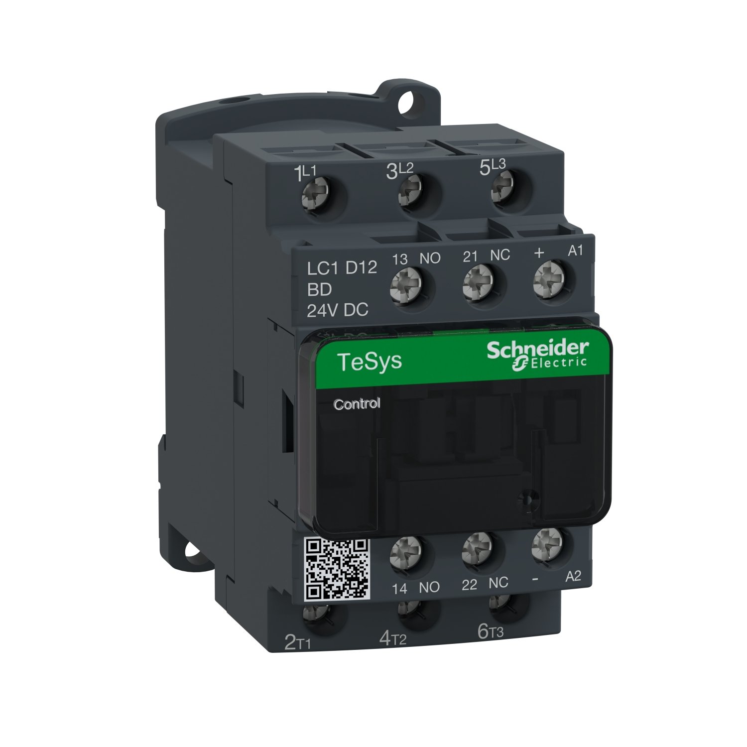 Schneider LC1D12BD Contactor | TeSys D contactor – 3P(3 NO) – AC-3 – <= 440 V 12 A – 24 V DC coil