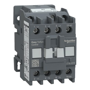 Schneider lc1e1210m7 | Contactor,Easy TeSys Control,LC1E,3P(3NO),AC-3,<=440V,12A,220V AC coil,50/60Hz,1NO auxiliary contact