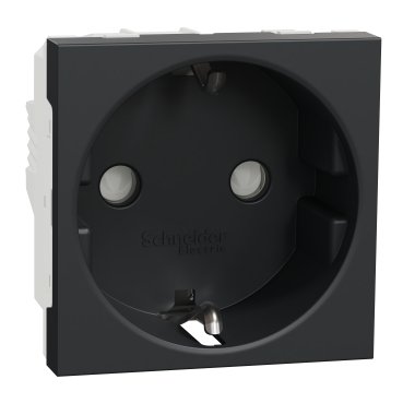 Schneider NU303754 | Socket-outlet, New Unica, 2P+E, 16A, Schuko, with shutter, anthracite