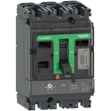 Schneider C10H3TM080 Compact | Circuit breaker, ComPacT NSX100H, 70kA/415VAC, 3 poles, TMD trip unit 80A