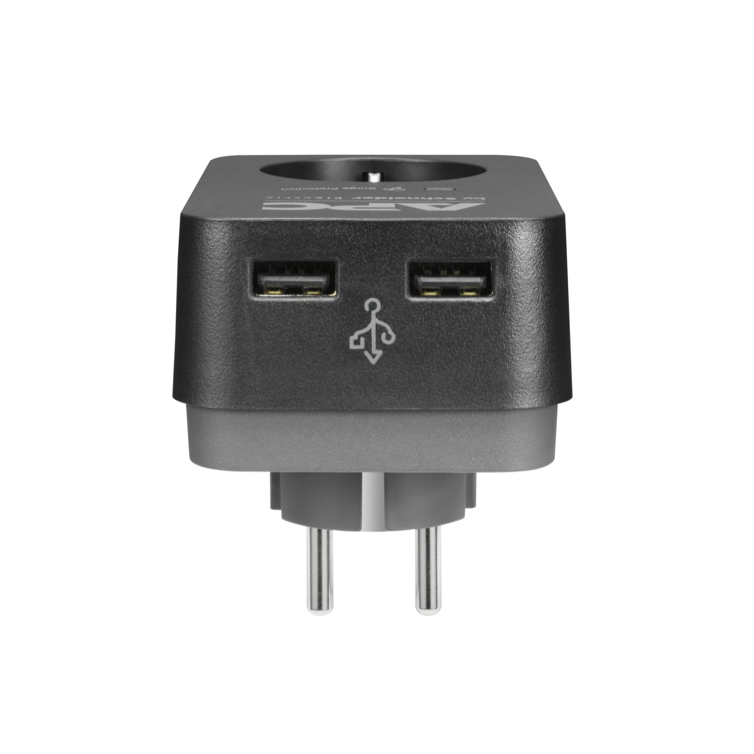 Schneider PME1WU2B-GR | APC Essential SurgeArrest 1 Outlet 2 USB Ports Black 230V Germany