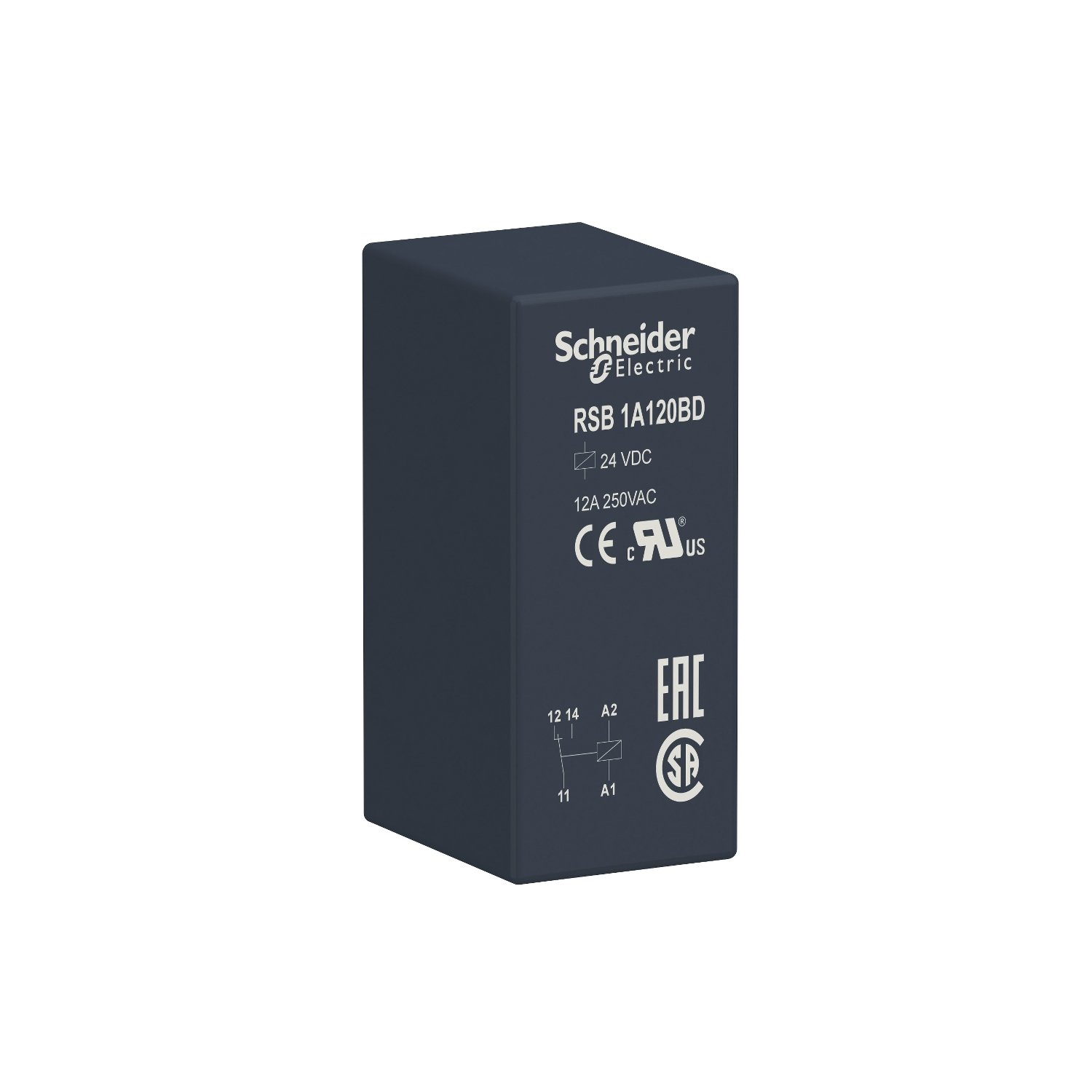 Schneider RSB1A120BD | Interface plug-in relay – Zelio RSB – 1 C/O – 24 V DC – 12 A