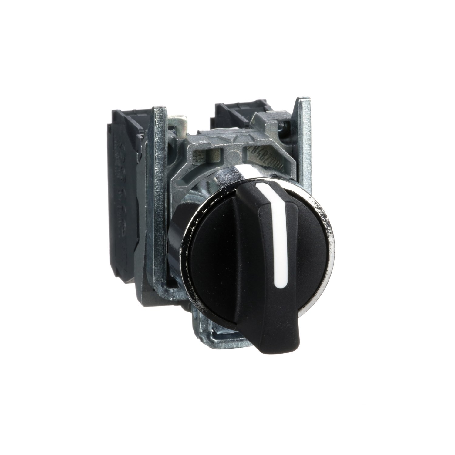 Schneider XB4BD53 Harmony | Selector switch, metal, black, Ø22, 3 positions, spring spring return, 2 NO