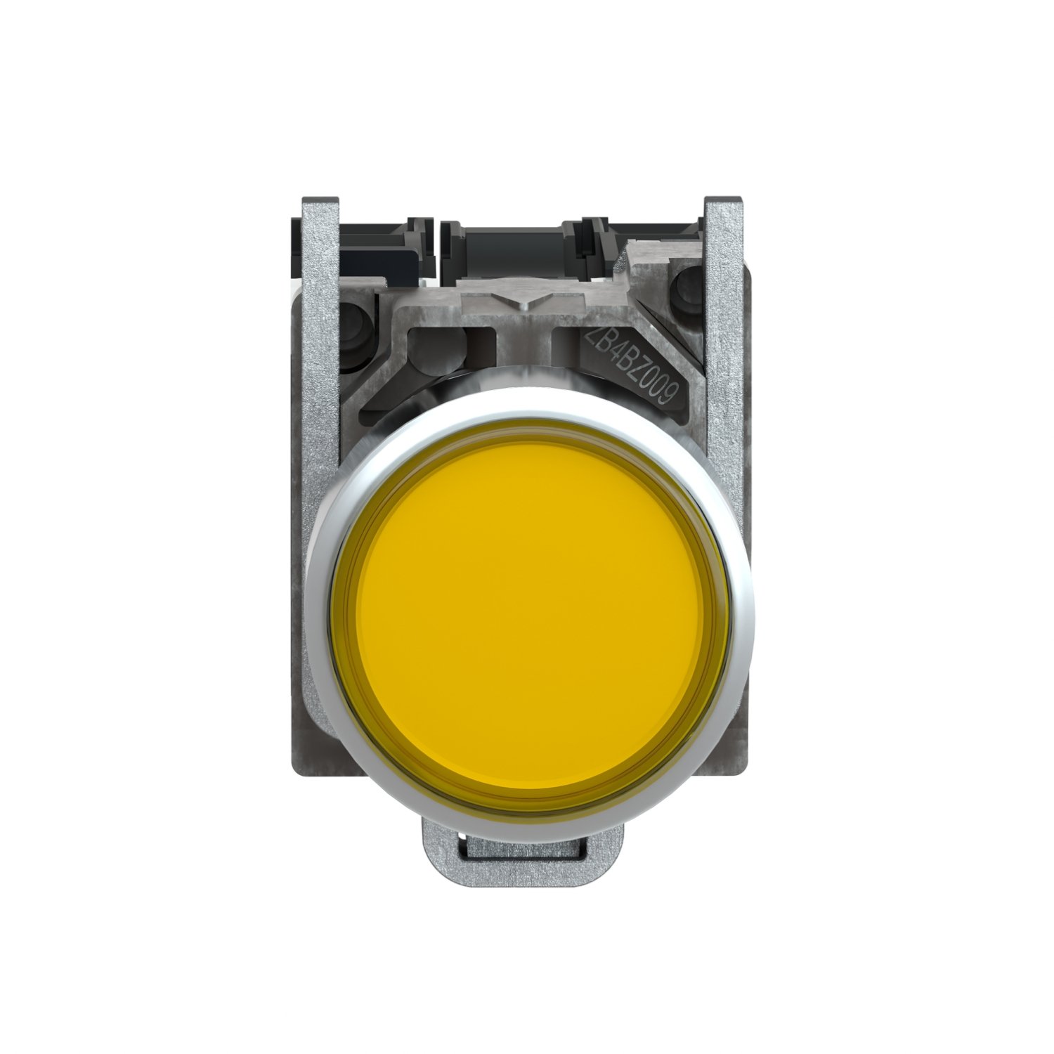 Schneider XB4BW3565 | Illuminated push button, metal, flush, orange, Ø22, spring return, <= 250 V, 1 NO + 1 NC