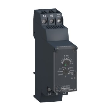 Schneider RE22R2QEMR | Modular timing relay, 8 A, 0.3s…30s, 2 CO, star delta, 24 V DC / 24…240 V AC/DC