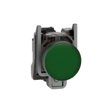 Schneider XB4BVB3 | Pilot light, metal, green, Ø22, plain lens with integral LED, 24 V AC/DC