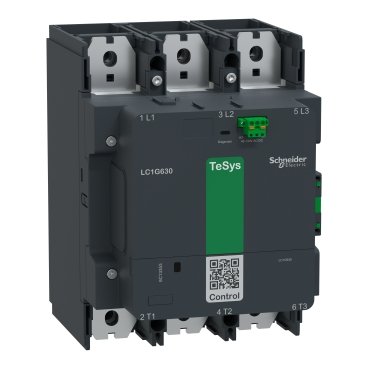 Schneider LC1G800KUEN | High power contactor, TeSys Giga, 3 pole (3NO), AC-3 <=440V 800A, standard version, 100…250V wide band AC/DC coil