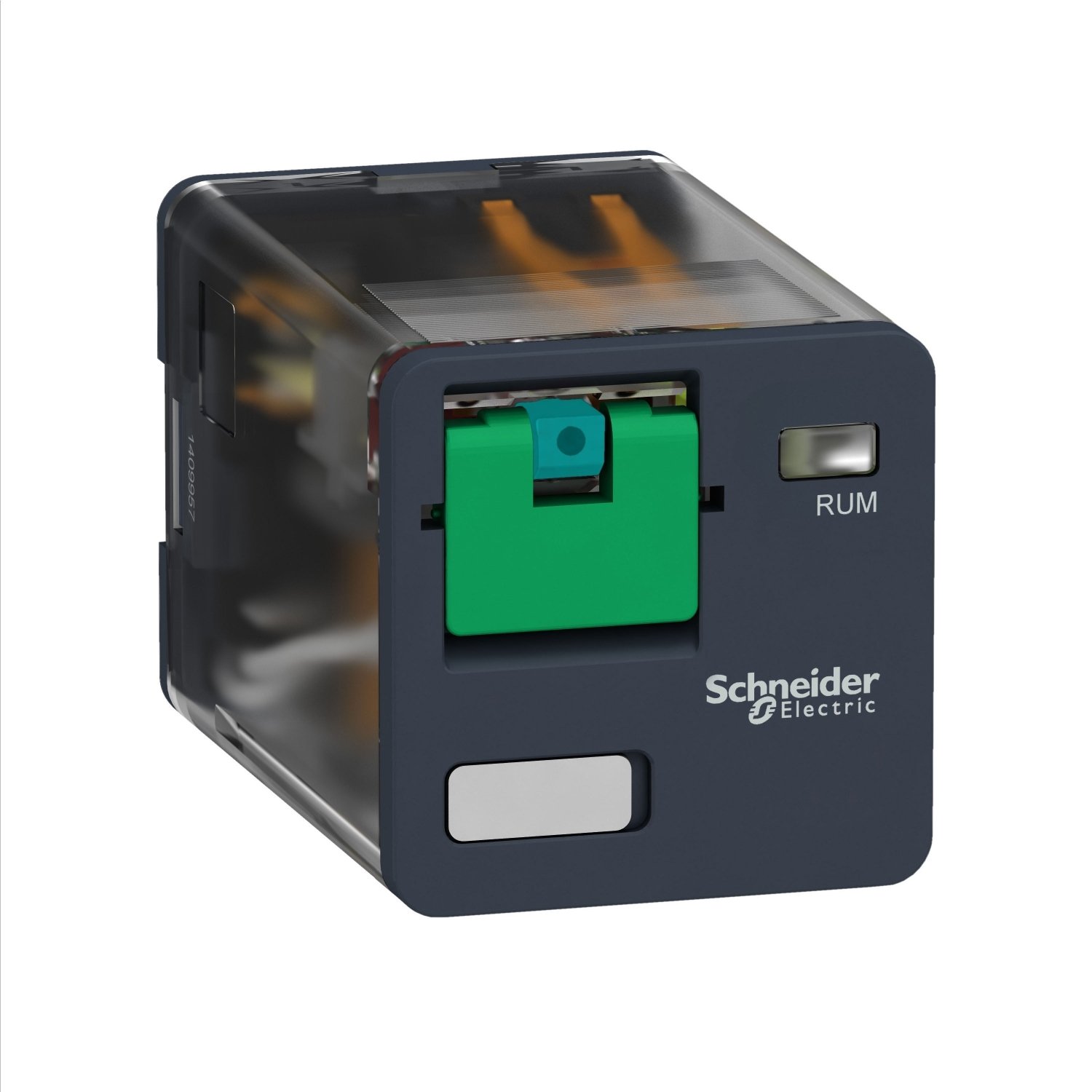 Schneider RUMC21BD | universal plug in relay, Harmony Electromechanical Relays, 10A, 2CO, lockable test but to n, 24V DC